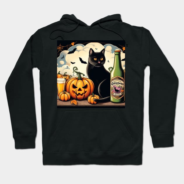 Halloween Cat #9 Hoodie by Amescla